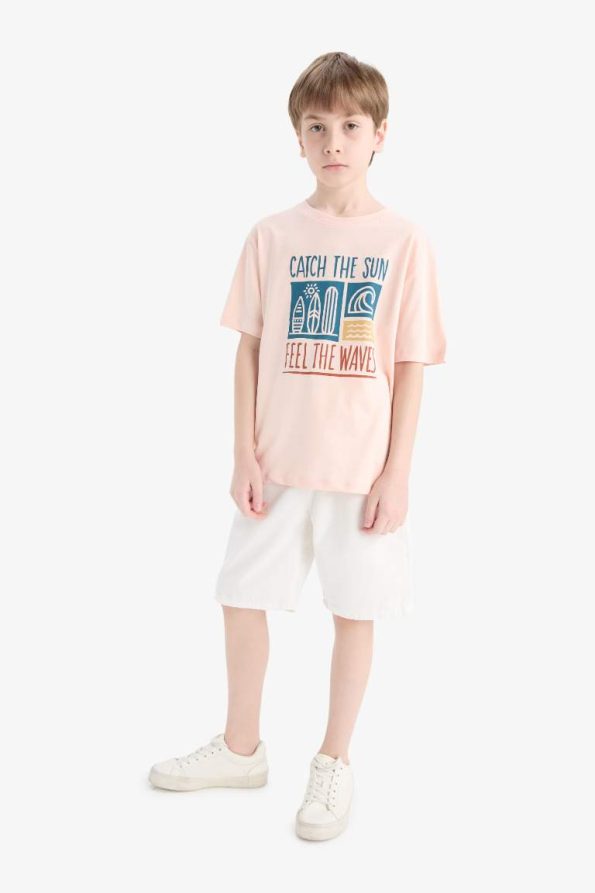 Boys' Short Sleeve Printed Crew Neck T-Shirt