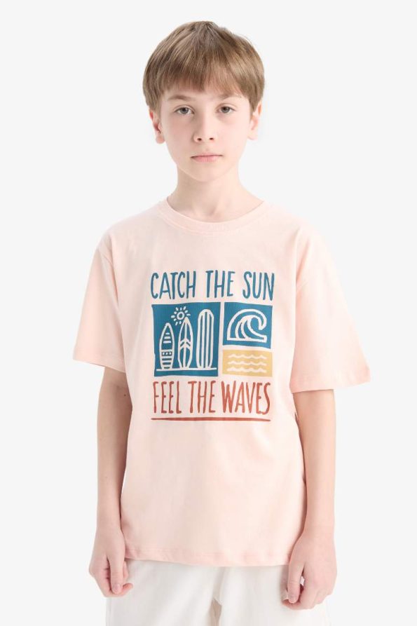 Boys' Short Sleeve Printed Crew Neck T-Shirt