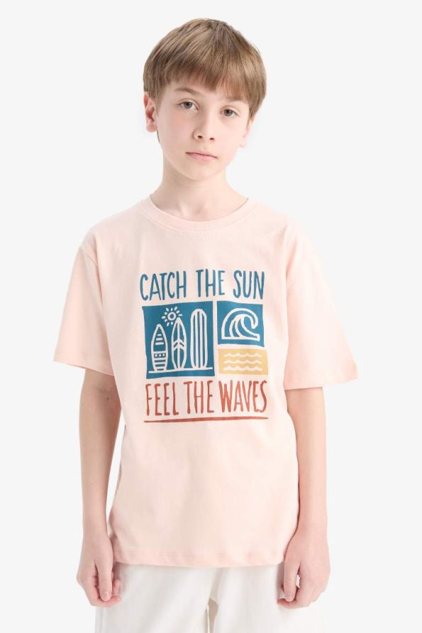 Boys' Short Sleeve Printed Crew Neck T-Shirt
