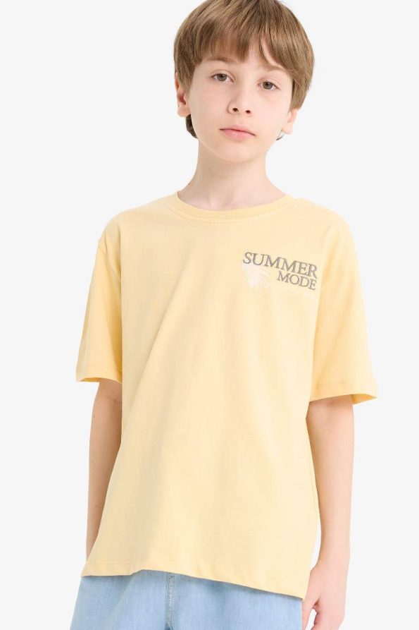 Boys' Short Sleeve Printed Crew Neck T-Shirt