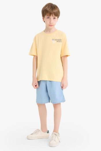 Boys' Short Sleeve Printed Crew Neck T-Shirt