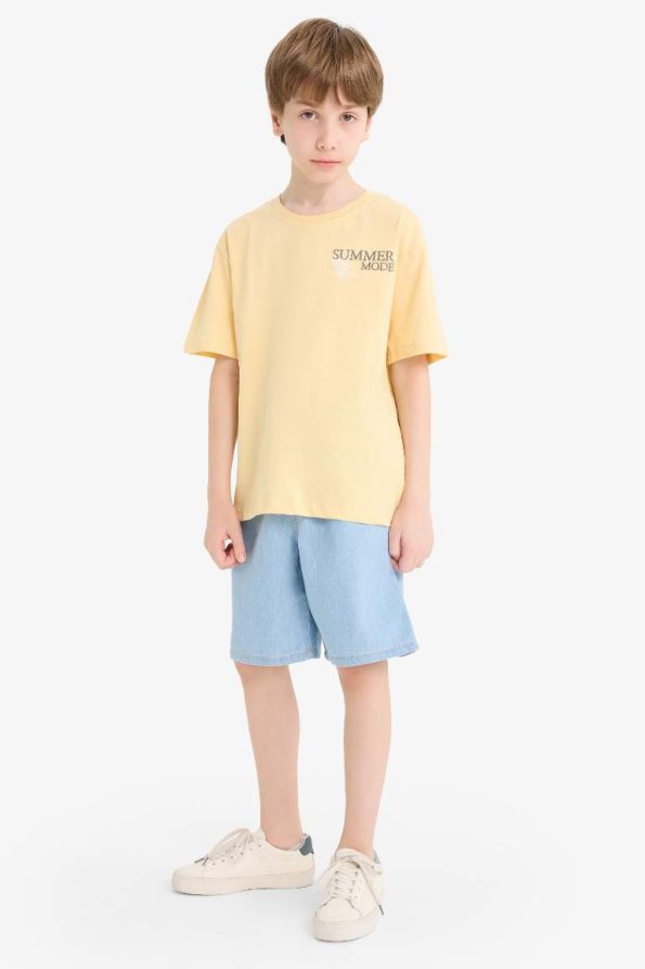Boys' Short Sleeve Printed Crew Neck T-Shirt