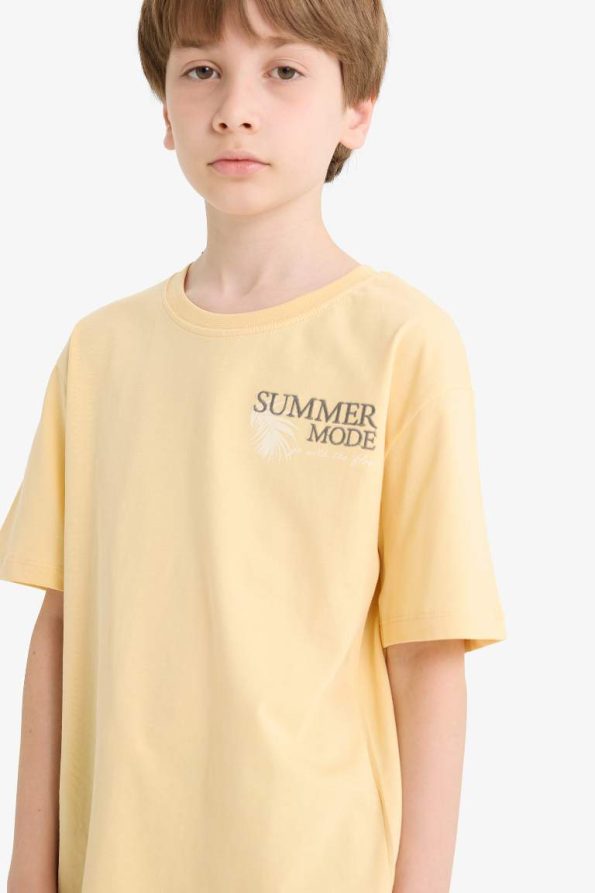Boys' Short Sleeve Printed Crew Neck T-Shirt