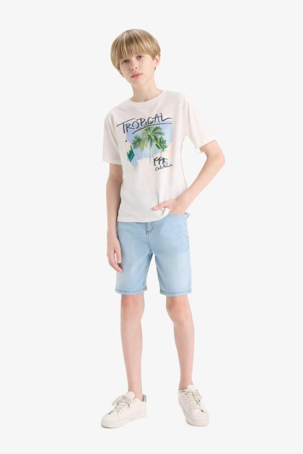 Boys' Short Sleeve Printed Crew Neck T-Shirt