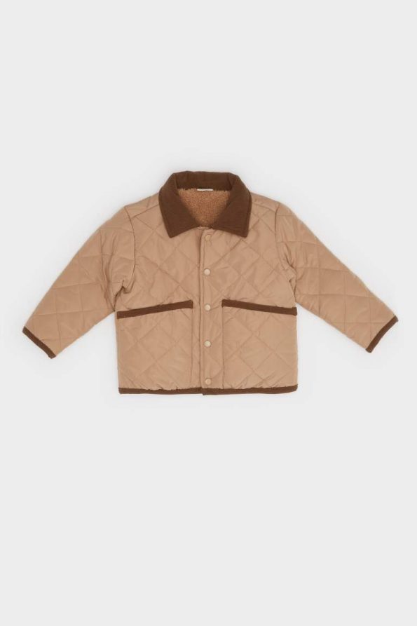 Boys' Waterproof Contrast Collar Snap Jacket