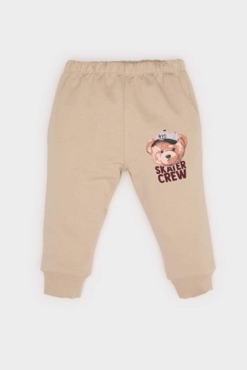 Baby Boys' 2-Piece Set with Bear Print Short Sleeve T-Shirt and Elastic Waist Sweatpants