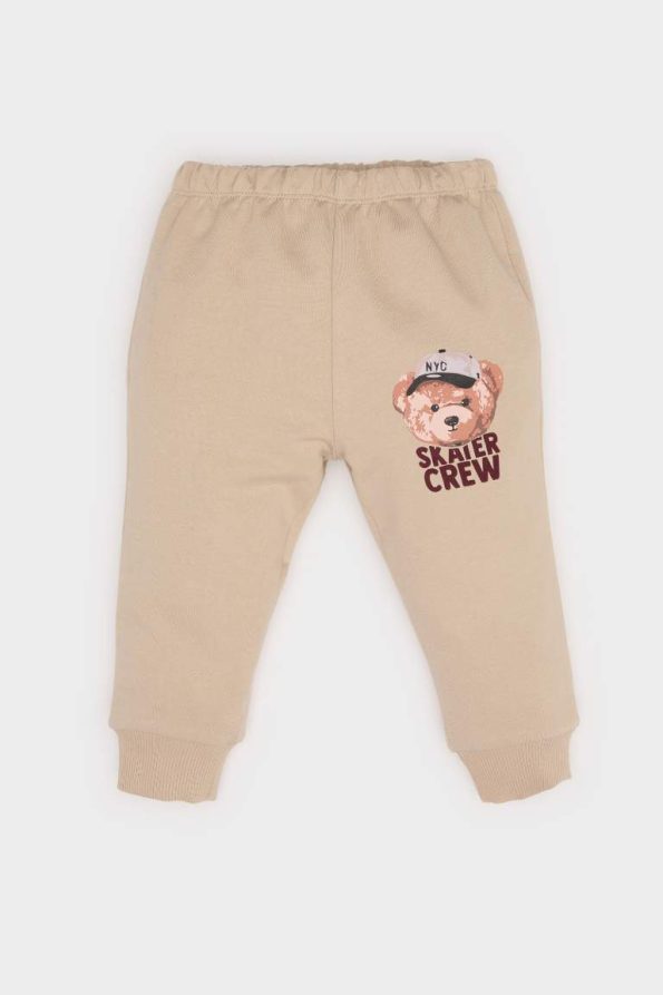 Baby Boys' 2-Piece Set with Bear Print Short Sleeve T-Shirt and Elastic Waist Sweatpants