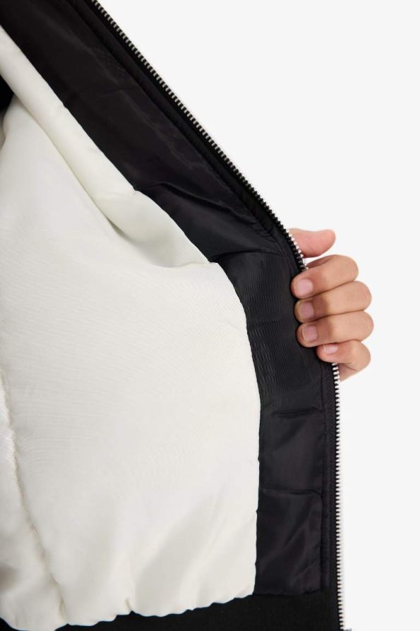 Girls' Waterproof College Collar Zip-Up Bomber Jacket