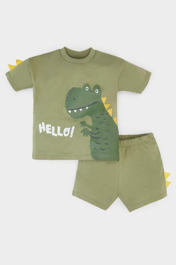 Boys' Dinosaur Print Short Sleeve T-Shirt and Shorts Set