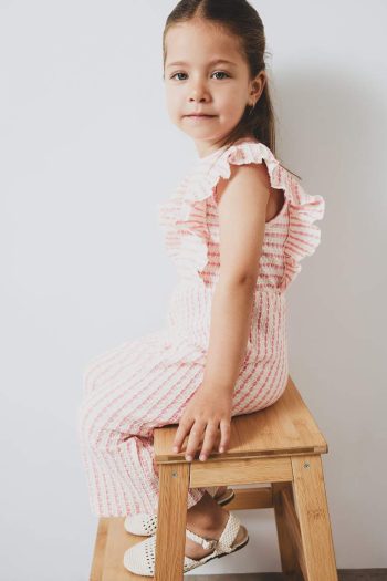 Striped Sleeveless Romper for Baby Girls