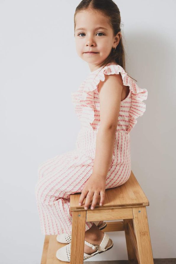 Striped Sleeveless Romper for Baby Girls