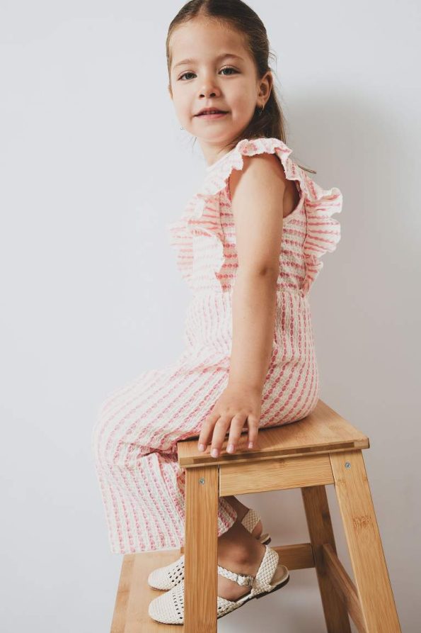 Striped Sleeveless Romper for Baby Girls