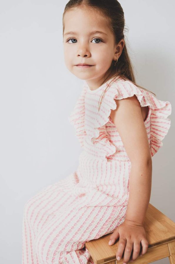 Striped Sleeveless Romper for Baby Girls