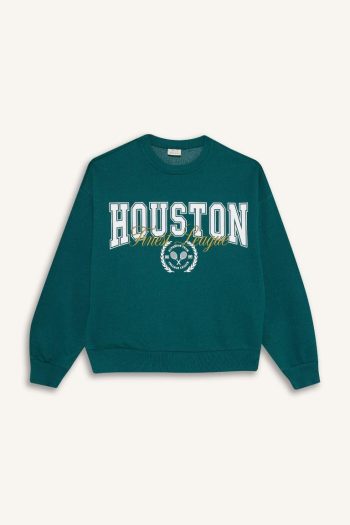 Girls' Relax Fit Printed Crew Neck Sweatshirt