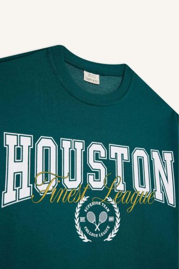 Girls' Relax Fit Printed Crew Neck Sweatshirt