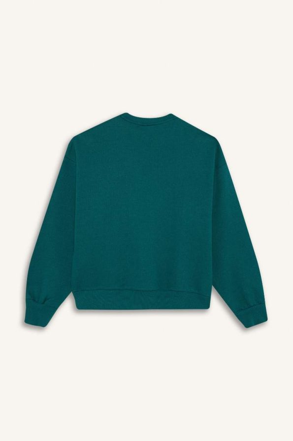 Girls' Relax Fit Printed Crew Neck Sweatshirt