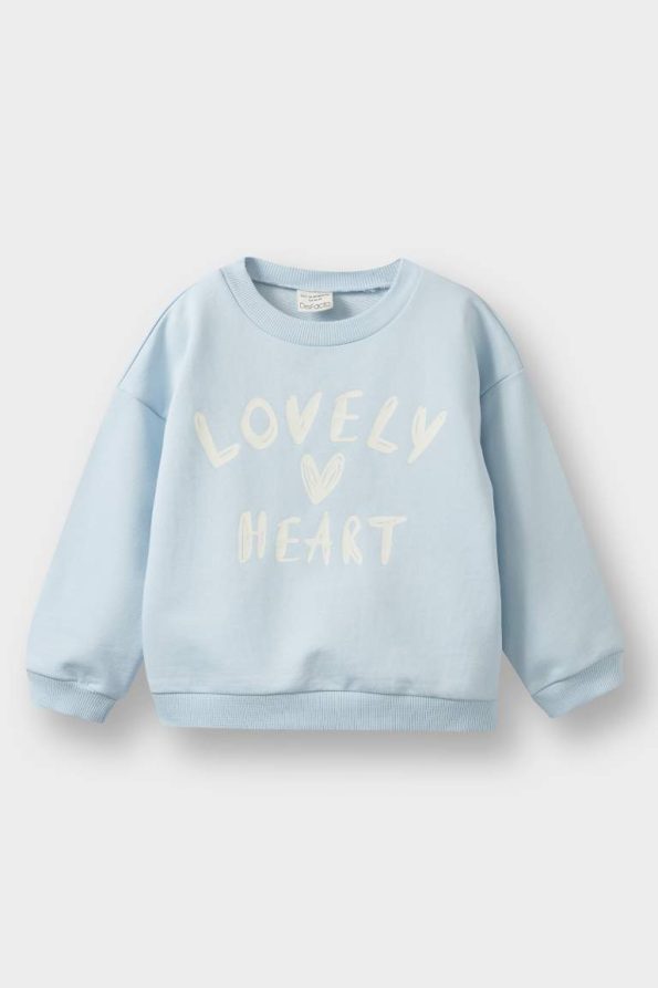 Girls' Printed Crew Neck Sweatshirt