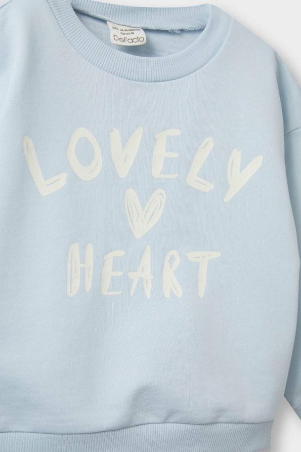 Girls' Printed Crew Neck Sweatshirt