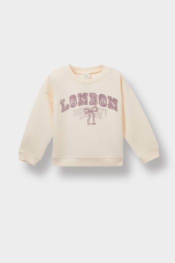 Girls' Printed Crew Neck Sweatshirt