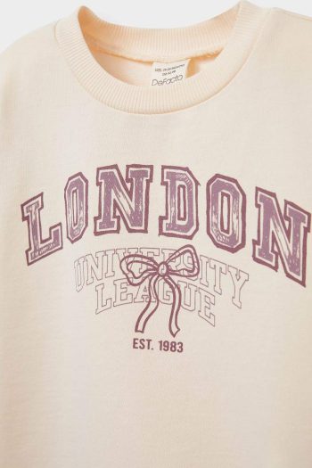 Girls' Printed Crew Neck Sweatshirt