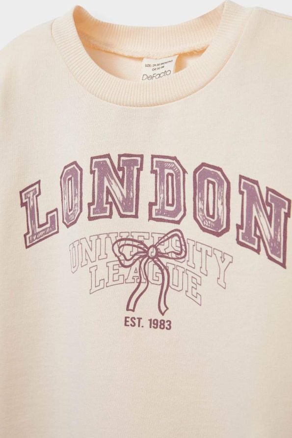 Girls' Printed Crew Neck Sweatshirt