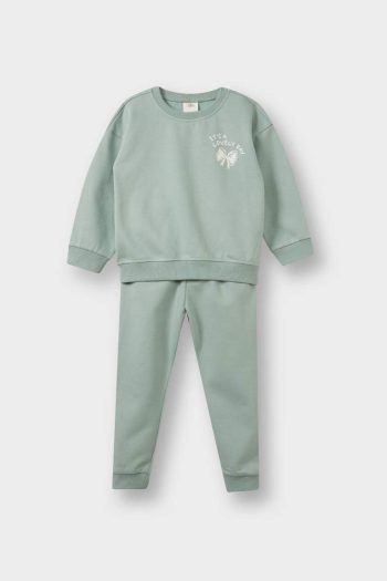 Girls' Baby Two-Piece Soft Fleece Printed Sweatshirt and Pants Set