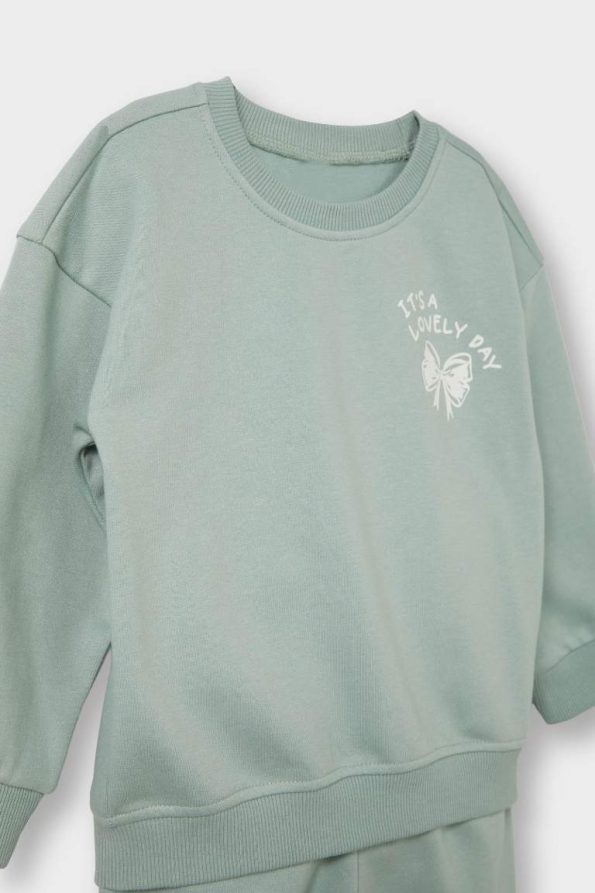 Girls' Baby Two-Piece Soft Fleece Printed Sweatshirt and Pants Set