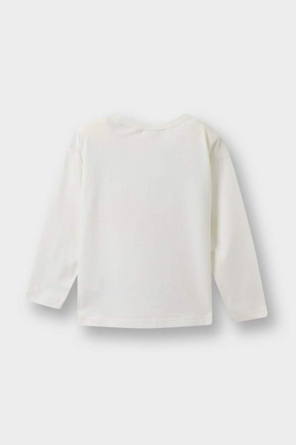 Girls' Floral Long Sleeve T-Shirt with Crew Neck