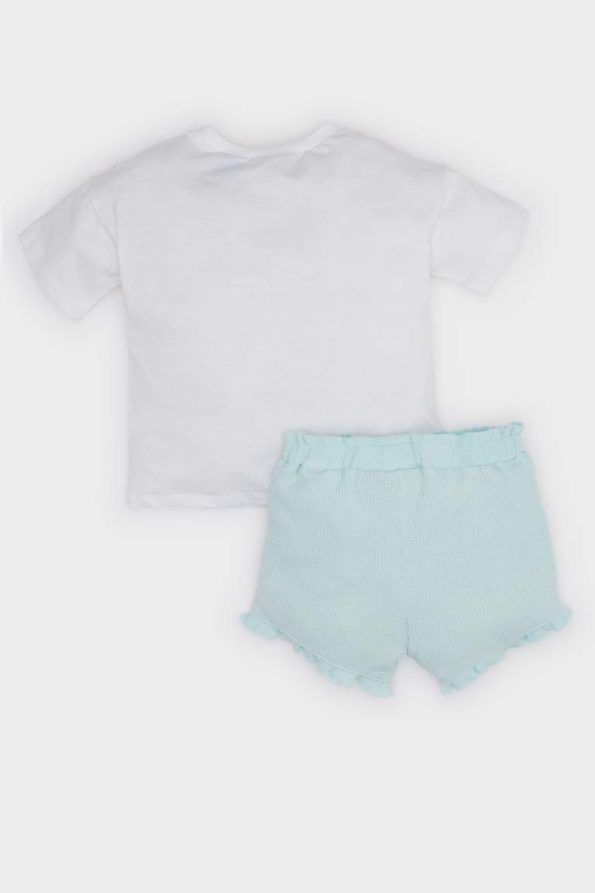 Frozen 2 Girls' Two-Piece Short Sleeve Top and Elastic Waist Shorts Set