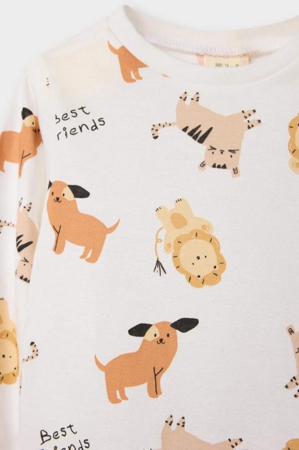 Boys' Animal Print Long Sleeve Pajama Set