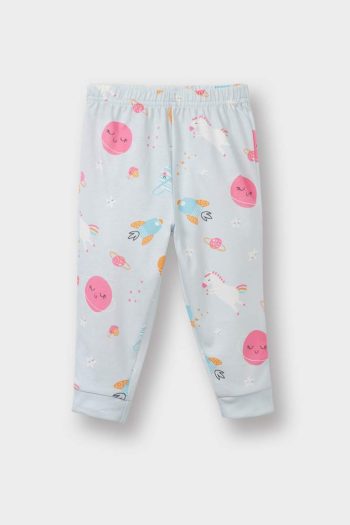 Girls' Space Print Long Sleeve Pajama Set