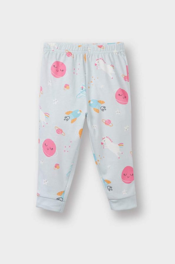 Girls' Space Print Long Sleeve Pajama Set