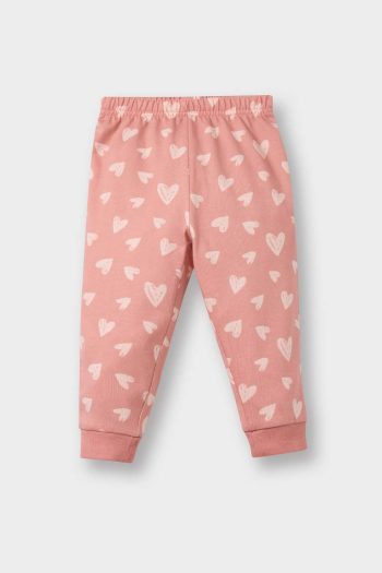 Girls' Heart Pattern Long Sleeve Pajama Set
