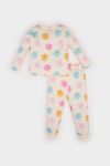 Girls' Baby Pajama Set with Bear Print Long Sleeve Top and Elastic Waist Long Pants