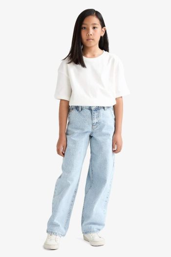 Girls' Baggy Fit Wide Leg Jeans