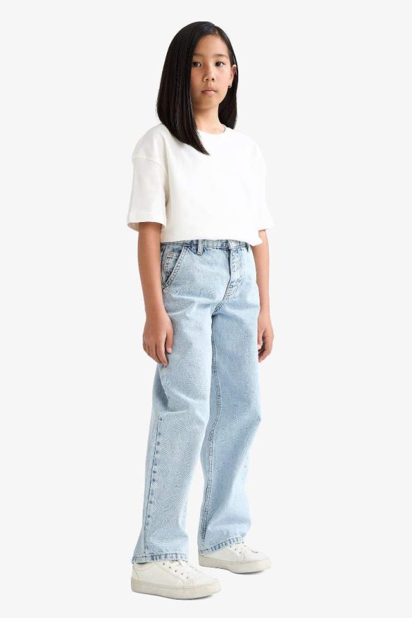 Girls' Baggy Fit Wide Leg Jeans