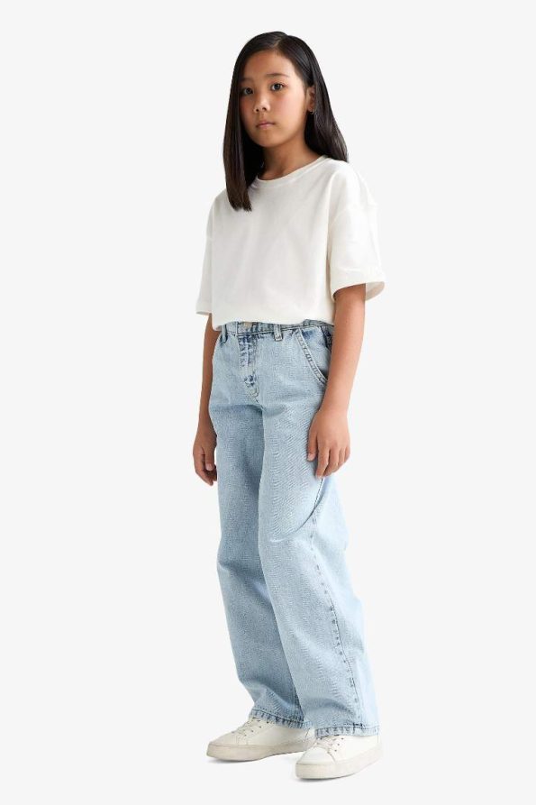 Girls' Baggy Fit Wide Leg Jeans