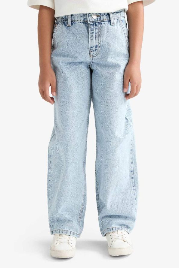 Girls' Baggy Fit Wide Leg Jeans
