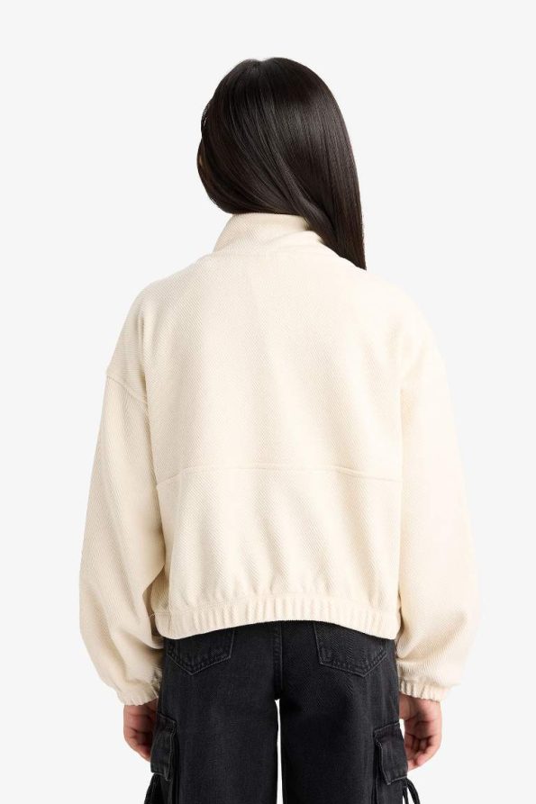 Girls' Oversized Snap-Button Sweatshirt