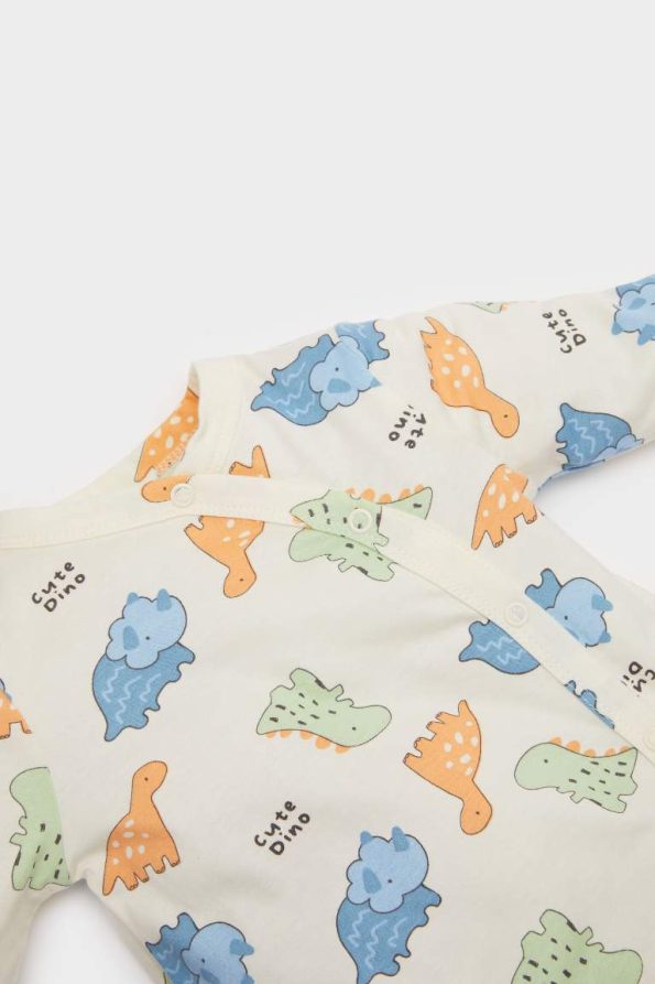 Baby Boys' Newborn Dinosaur Print Cotton Romper