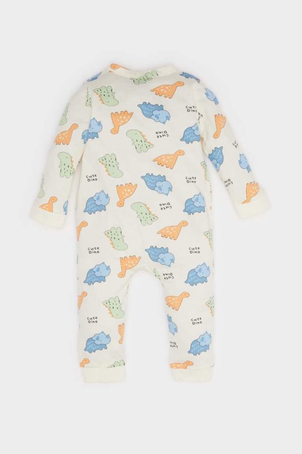 Baby Boys' Newborn Dinosaur Print Cotton Romper