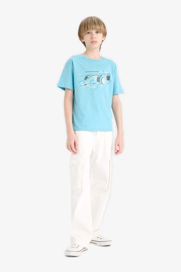 Boys' Short Sleeve Printed Crew Neck T-Shirt