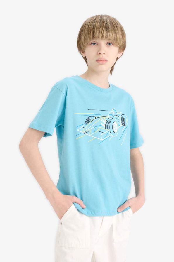 Boys' Short Sleeve Printed Crew Neck T-Shirt
