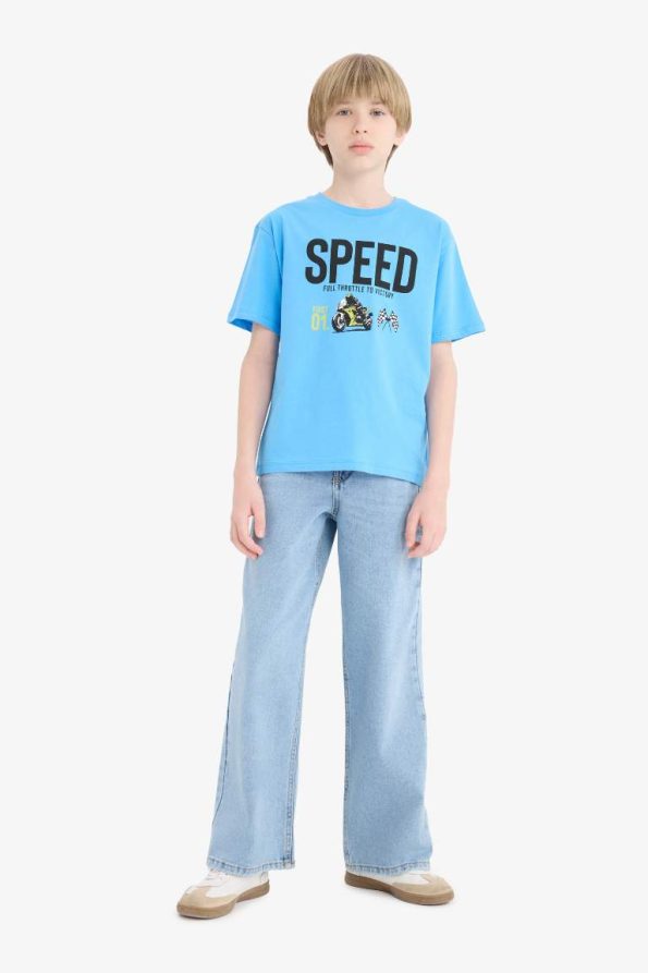 Boys' Short Sleeve Printed Crew Neck T-Shirt