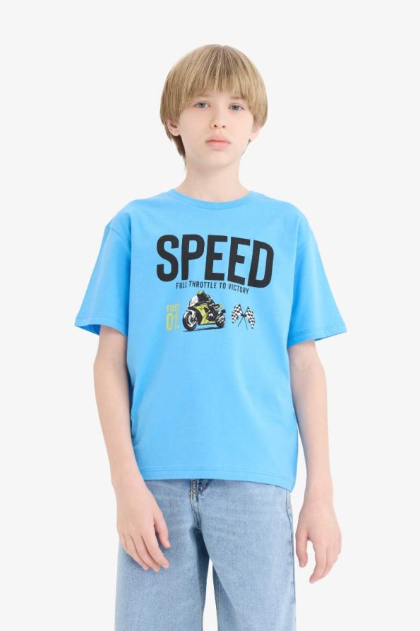 Boys' Short Sleeve Printed Crew Neck T-Shirt