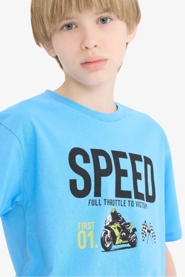 Boys' Short Sleeve Printed Crew Neck T-Shirt