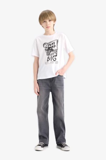 Boys' Printed Short Sleeve Crew Neck T-Shirt