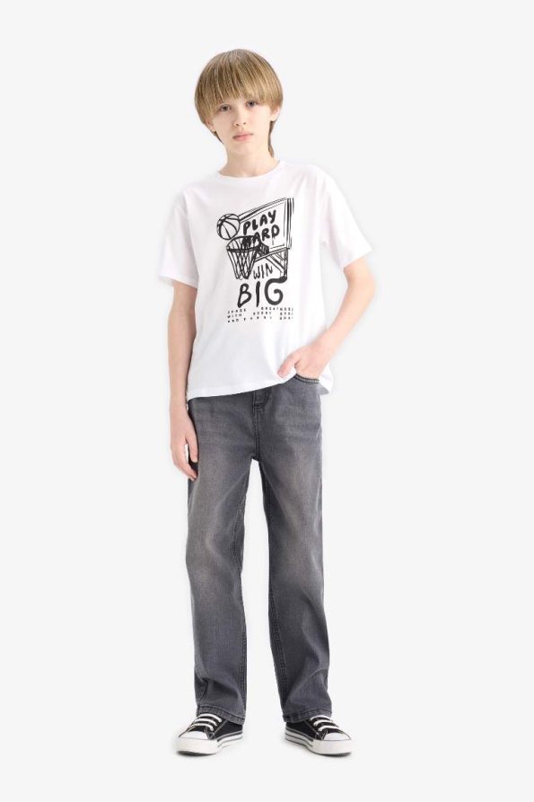Boys' Printed Short Sleeve Crew Neck T-Shirt