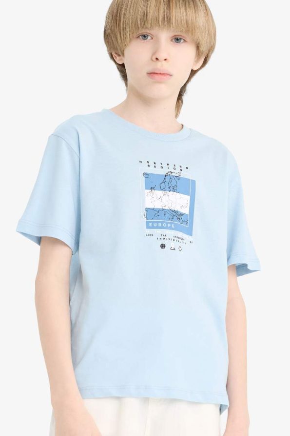 Boys' Printed Crew Neck Short Sleeve T-Shirt