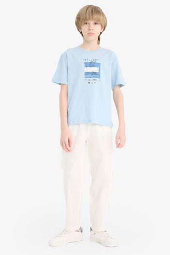 Boys' Printed Crew Neck Short Sleeve T-Shirt